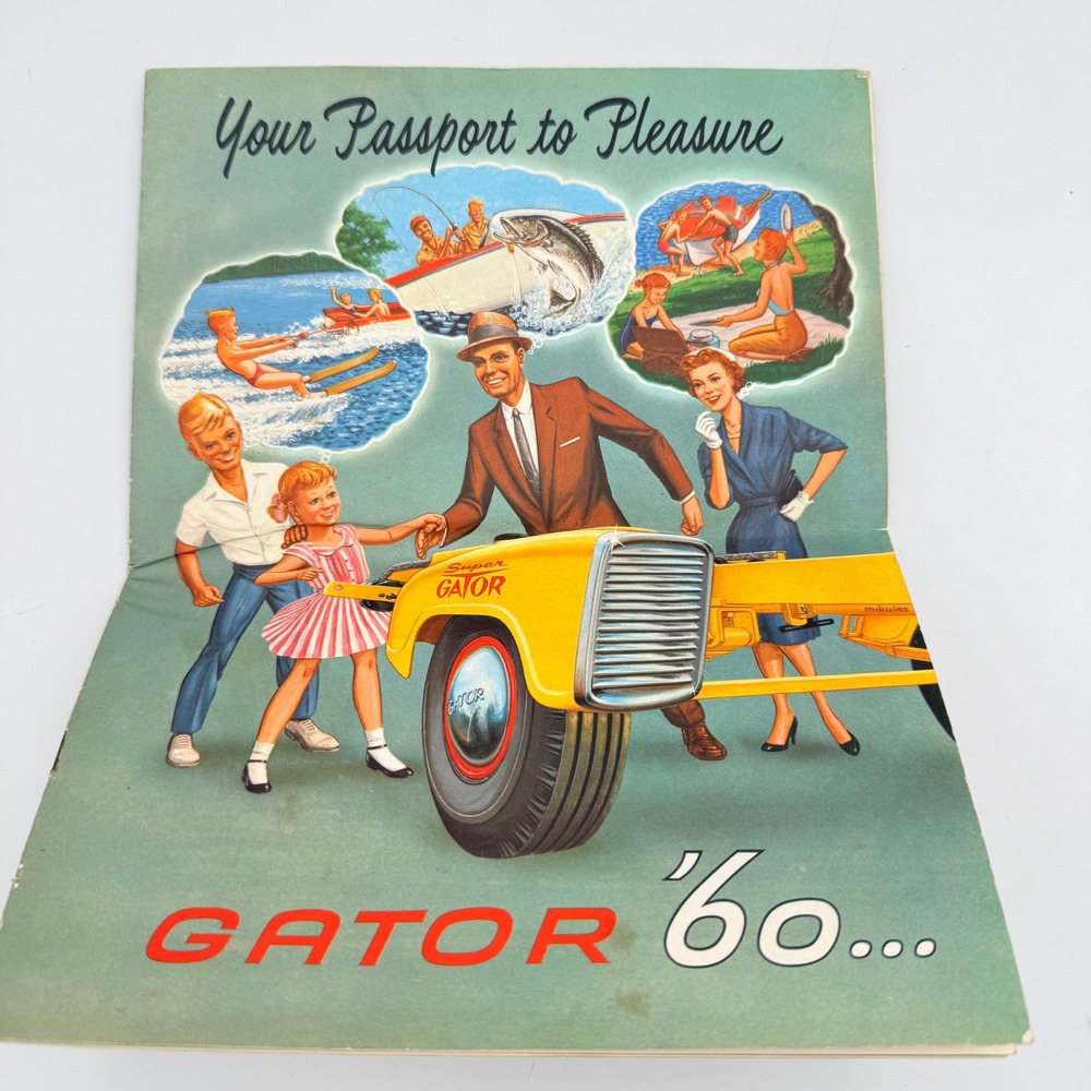 Vintage 1960 Gator Boat Trailers Sales Catalog Brochure Peterson Bros 60s MCM